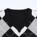 Long Plaid Women Knitwear Sweater